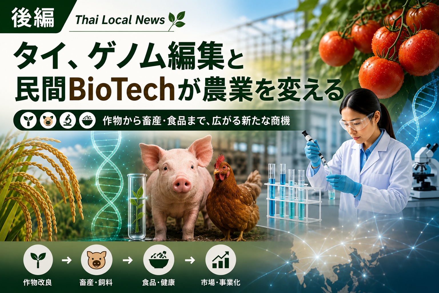 【後編】タイ、ゲノム編集と民間BioTechが農業を変える―9種類の経済作物から畜産・食品まで、スタートアップと日本企業の商機―